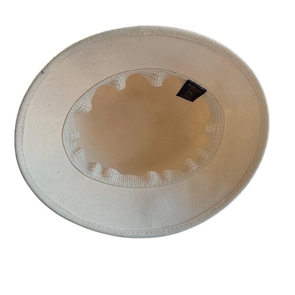 Samething Special 90s Cloche Hat Womens Wool Beige Flower Accent Vintage Style - Picture 12 of 13